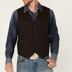 Moonshine Spirit Heather Brown Ridgeline Button-Front Vest, Size Medium